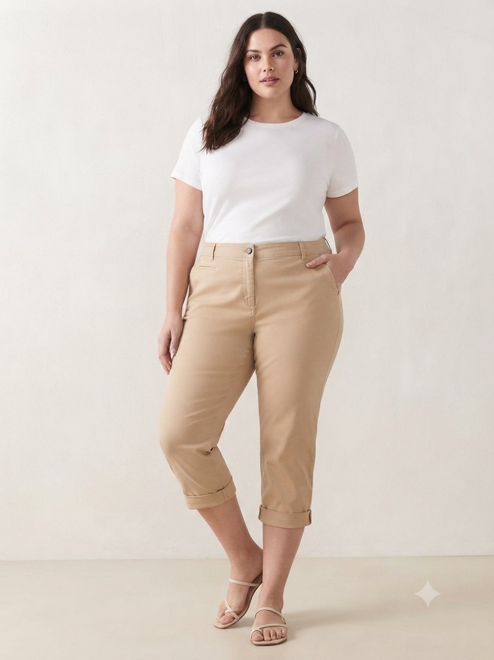 Talbots Womens Boyfriend Pants 24W Tan Cotton Neutral Capsule‎ Cottagecore